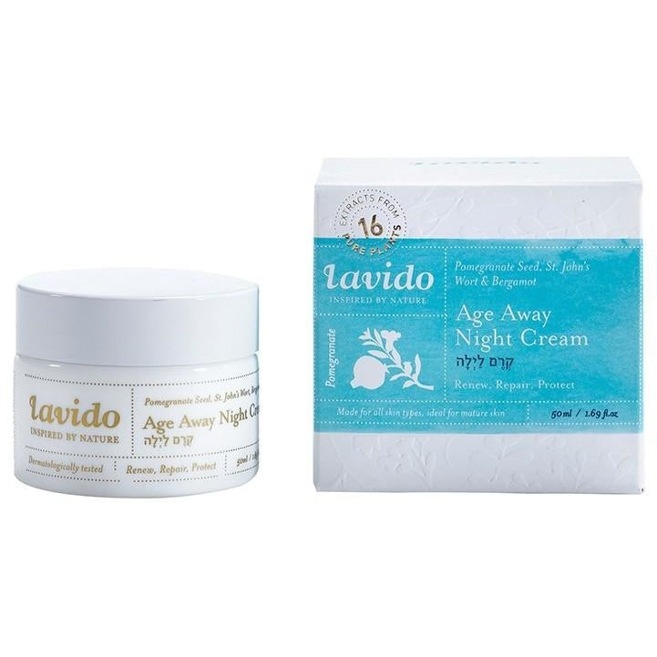 LAVIDO Age Away Night Cream Mit Granatapfel & Johanniskraut | 50 Ml | Anti-Falten Nachtcreme