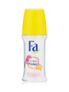 Fa Floral Protect deodorant bottle with yellow cap on a white background