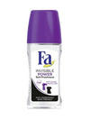 Fa Invisible Power deodorant bottle with purple cap on a white background