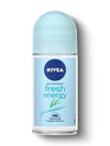 Nivea fresh energy deodorant bottle on a white background
