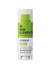 Raw Elements lip rescue sunscreen stick on a white background