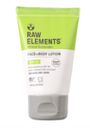 Raw Elements sunscreen lotion tube on a white background