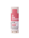 Raw Elements lip tint stick with pink shimmer on a white background