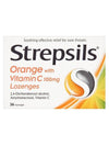 a box of 36 strepsils orange with vitamin c lozenges 
