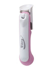 Pink and white baby nail clipper on a white background